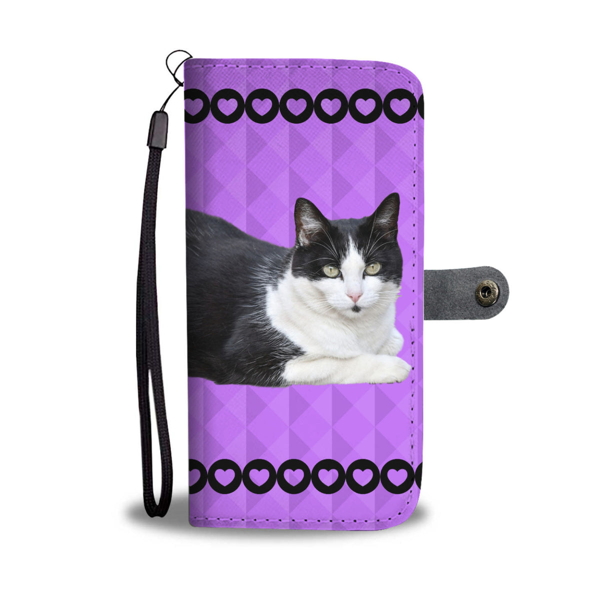 Black &amp; White Cat Phone Case Wallet