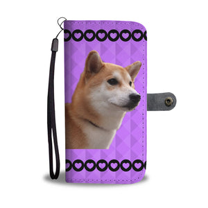 Shiba Inu Phone Case Wallet Lavender