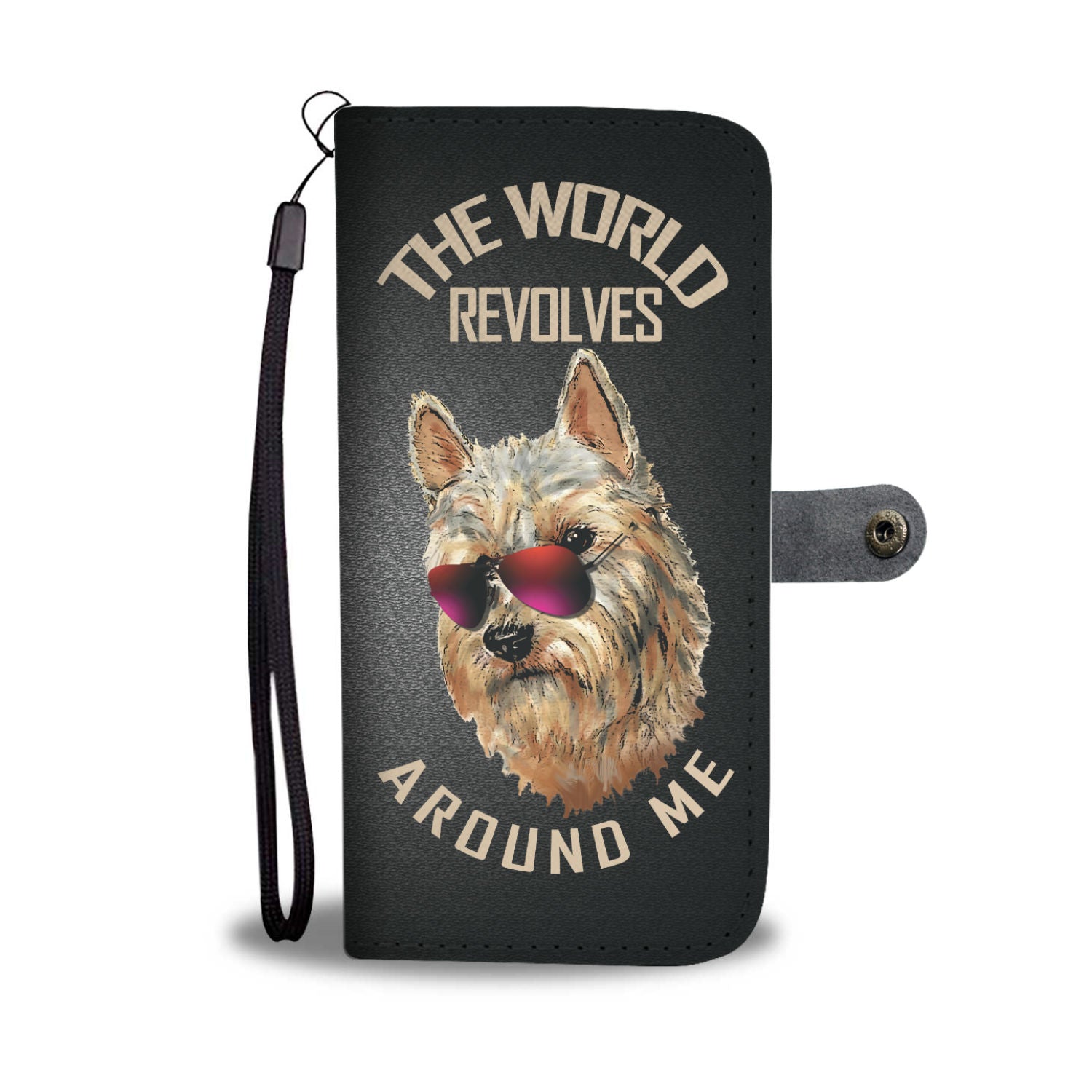 Yorkie W/ Sunglasses World Phone Case Wallet