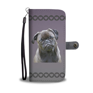Pug Phone Case Wallet - Black Pug