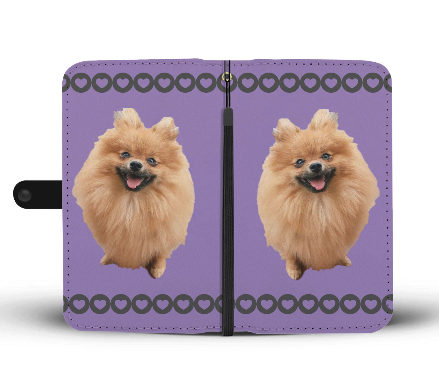 Pomeranian Phone Case Wallet - Lavender