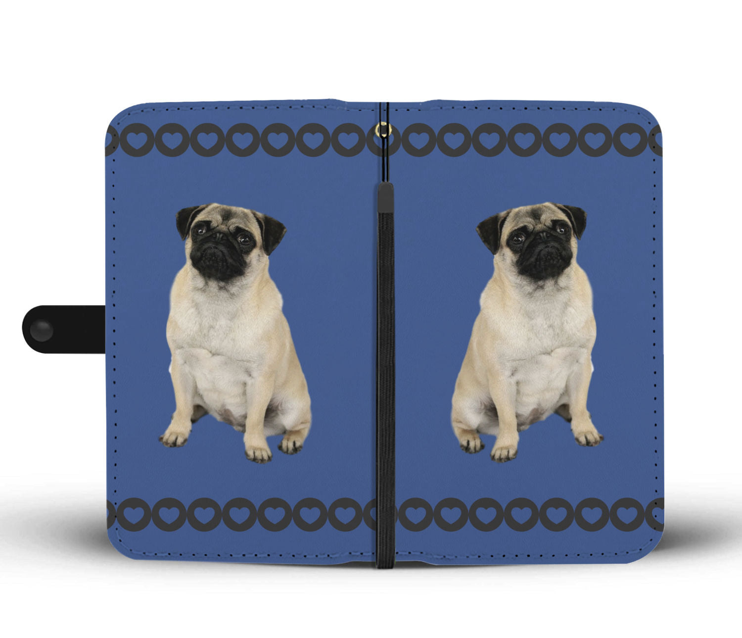Pug Phone Case Wallet - Blue