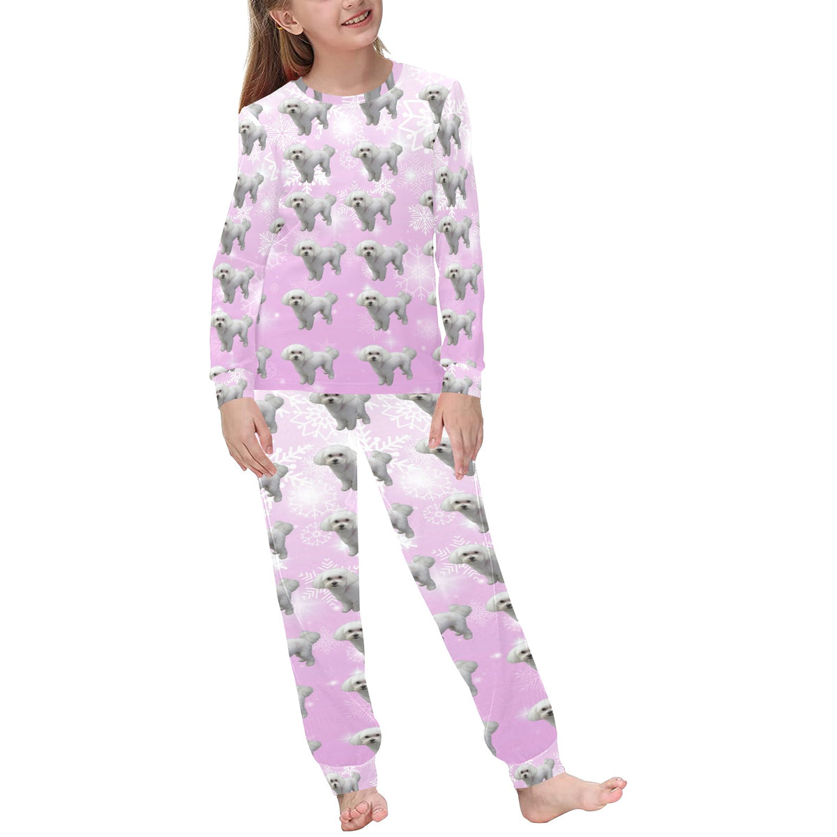 2 Piece Bichon Children&#39;s Pajama Set - Holiday