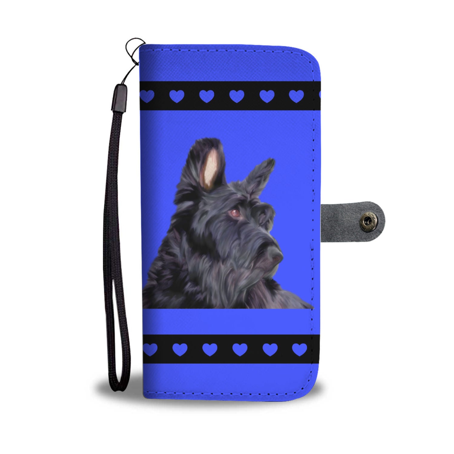 Scottish Terrier Phone Case Wallet - Blue