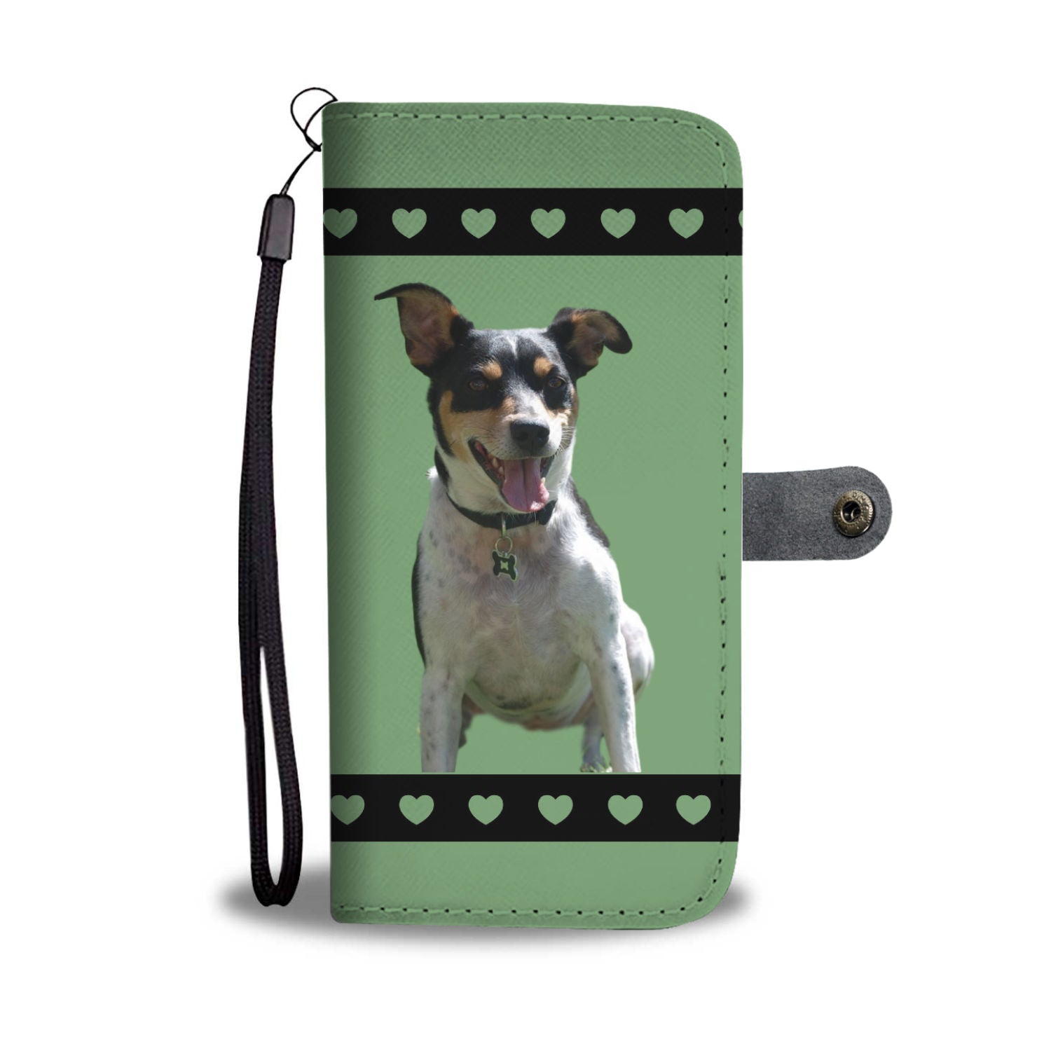 Rat Terrier Phone Case Wallet - Green