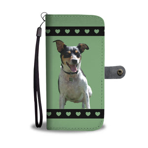 Rat Terrier Phone Case Wallet - Green