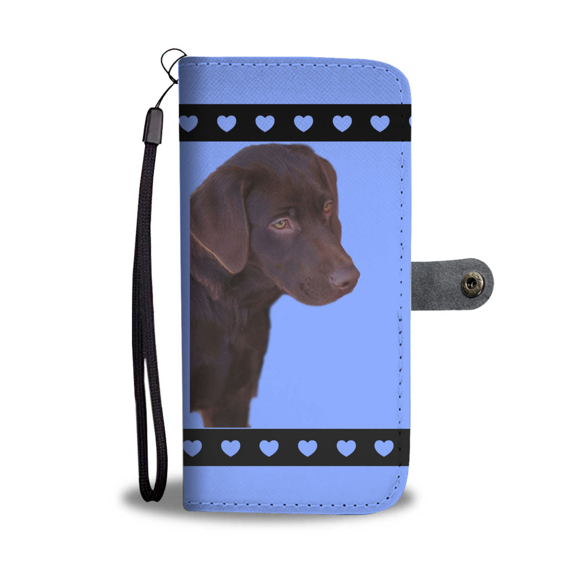 Chocolate Lab Phone Case Wallet - Blue