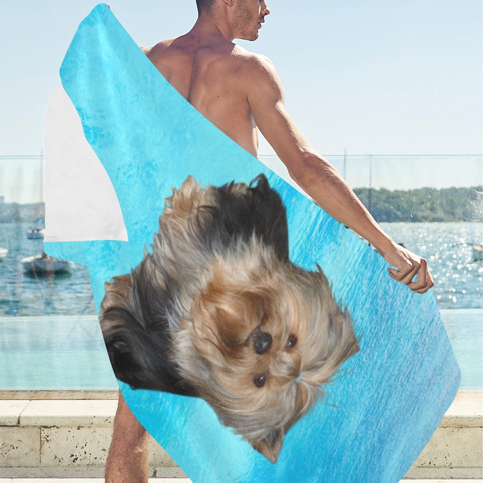 Yorkie Beach Towel - Candy 2