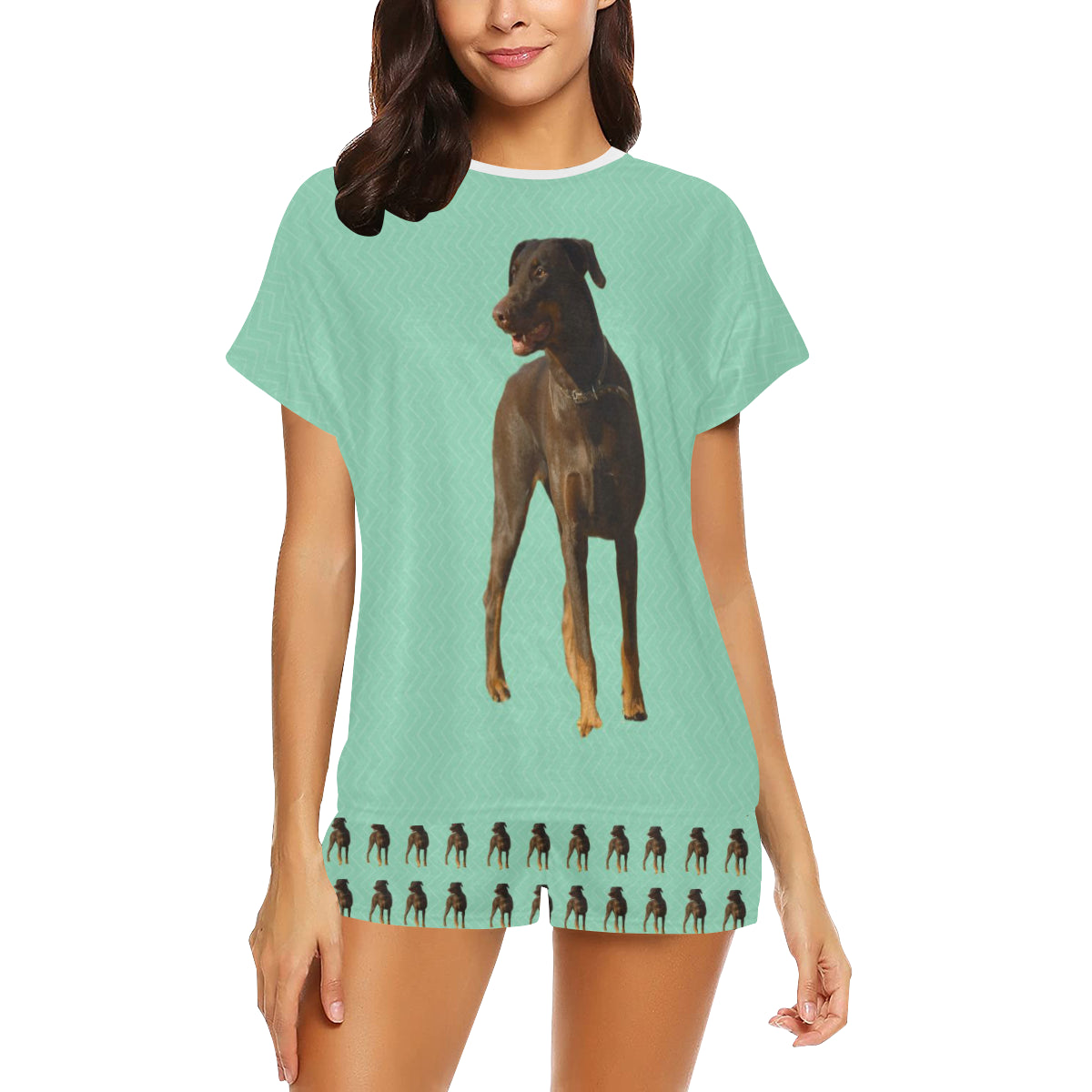 2 Piece Doberman PJ Set - Brown Doberman