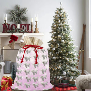 Bichon Holiday Drawstring Bag