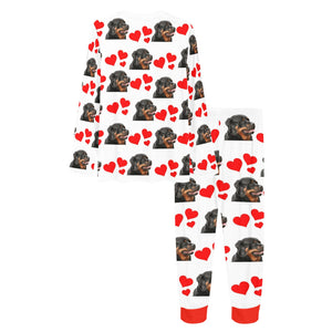 Rottweiler Hearts Long Tee Pajama Set