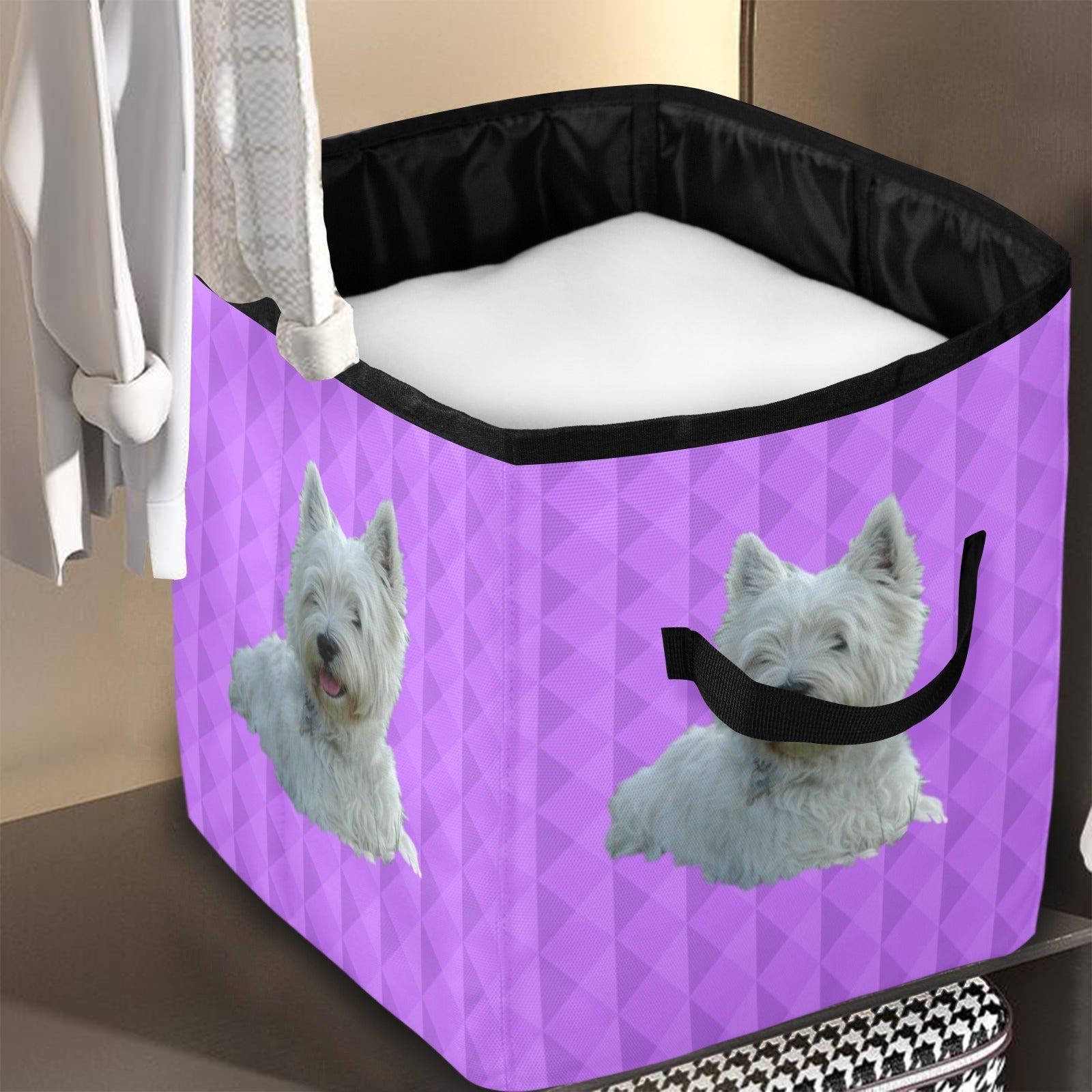 Westie Storage Basket - Purple