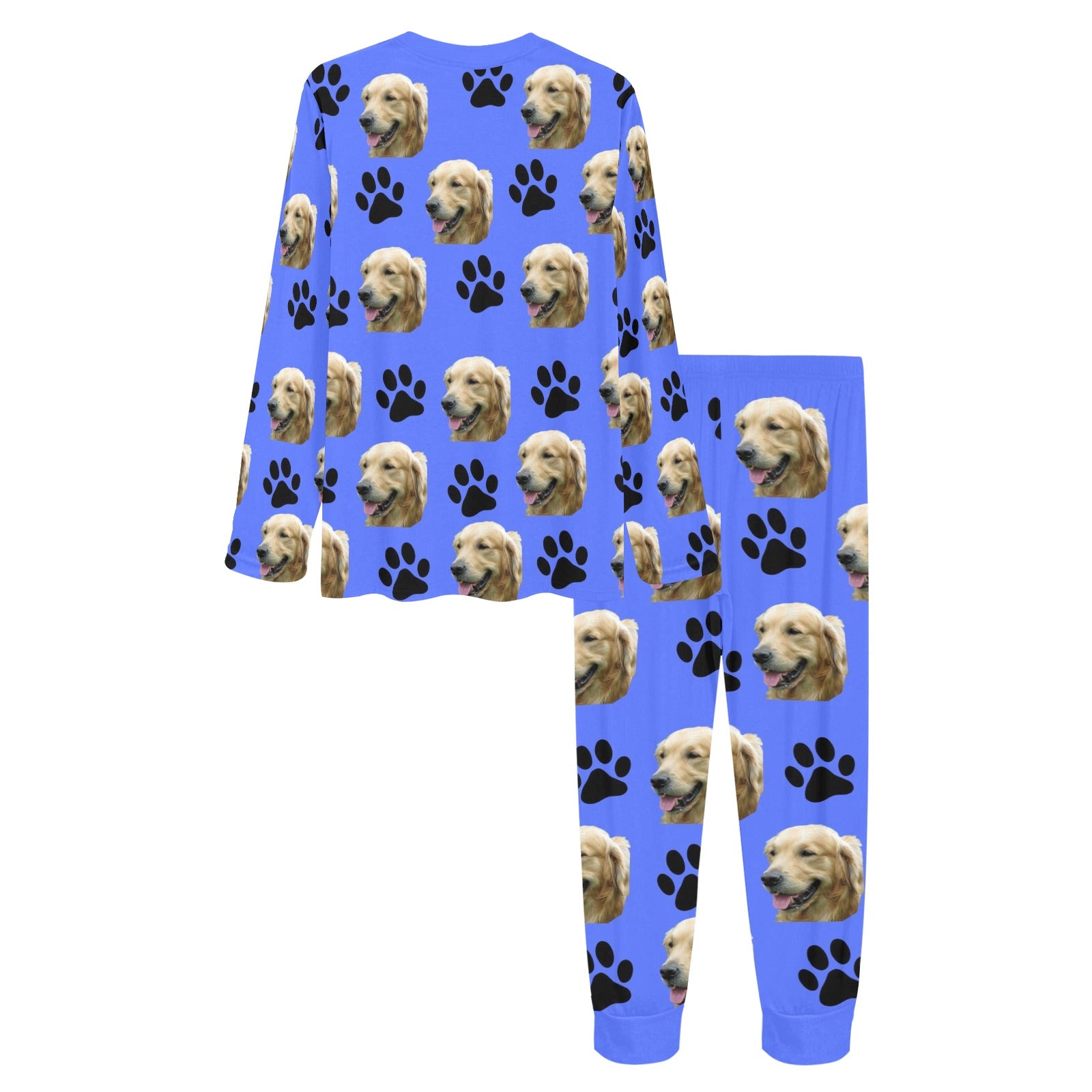 2 Piece Golden Retriever & Paws Long Tee Pajama Set