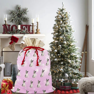French Bulldog Holiday Drawstring Bag