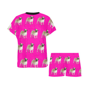 2 Piece Pug PJ Set - Pink