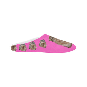 Nicole's Yorkie Slippers - Pink Multi
