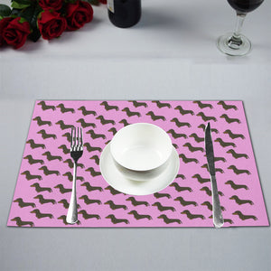 Dachshund Placemats Brown - Set of 4