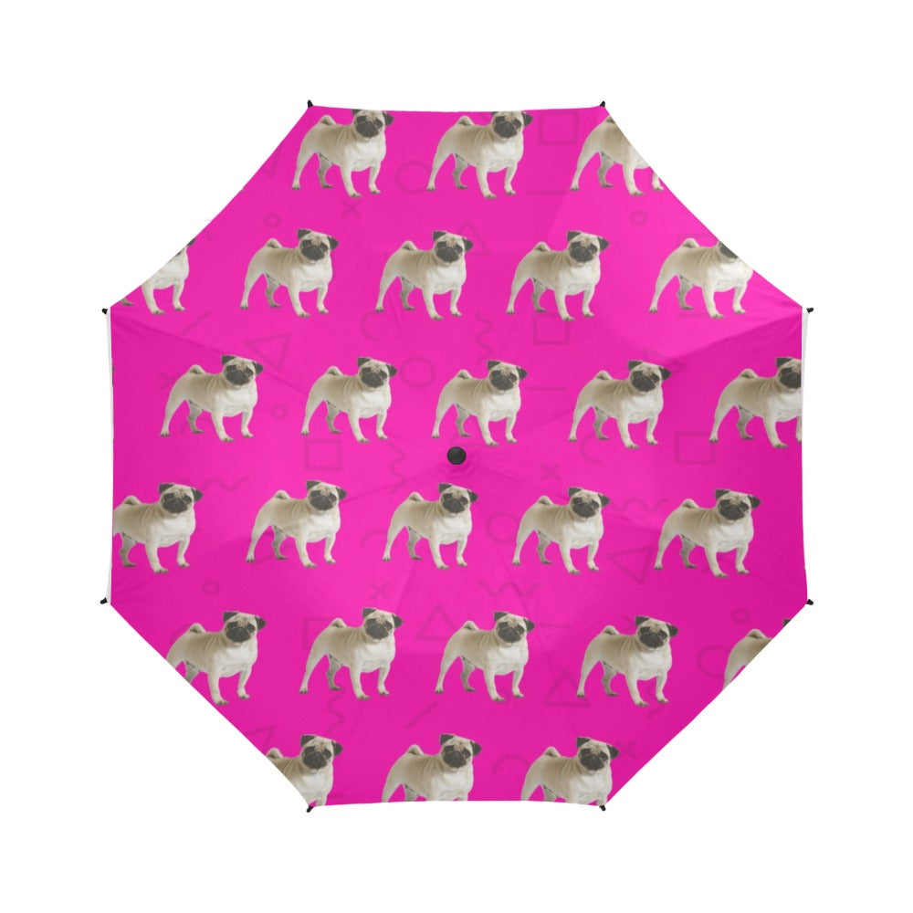 Pug Umbrella - Pink