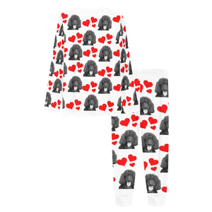 Poodle Hearts Long Tee Pajama Set - Standard Poodle