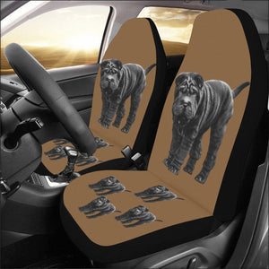 Shar Pei Car Seat Covers (Set of 2) - Black Shar Pei