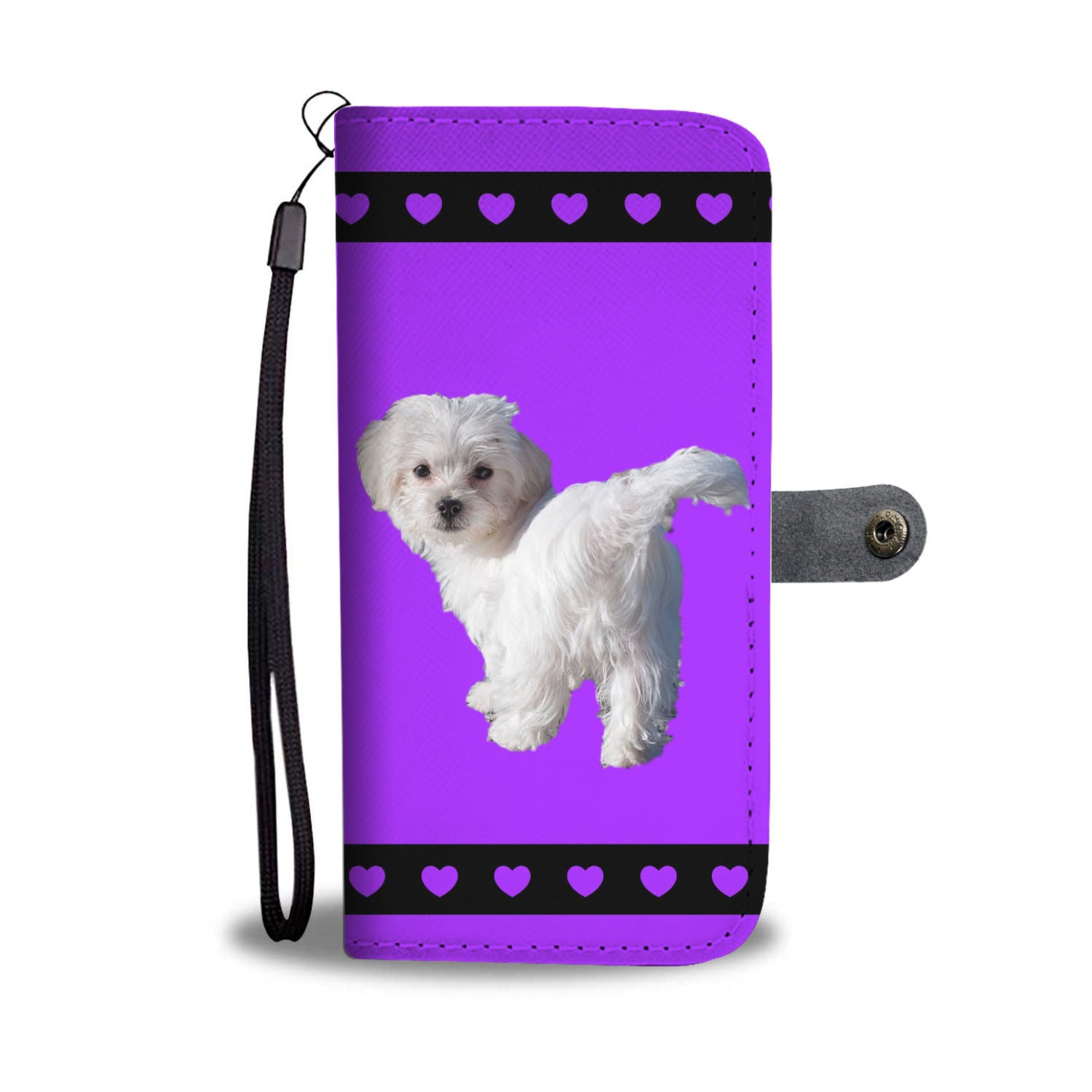 Maltese Phone Case Wallet - Purple
