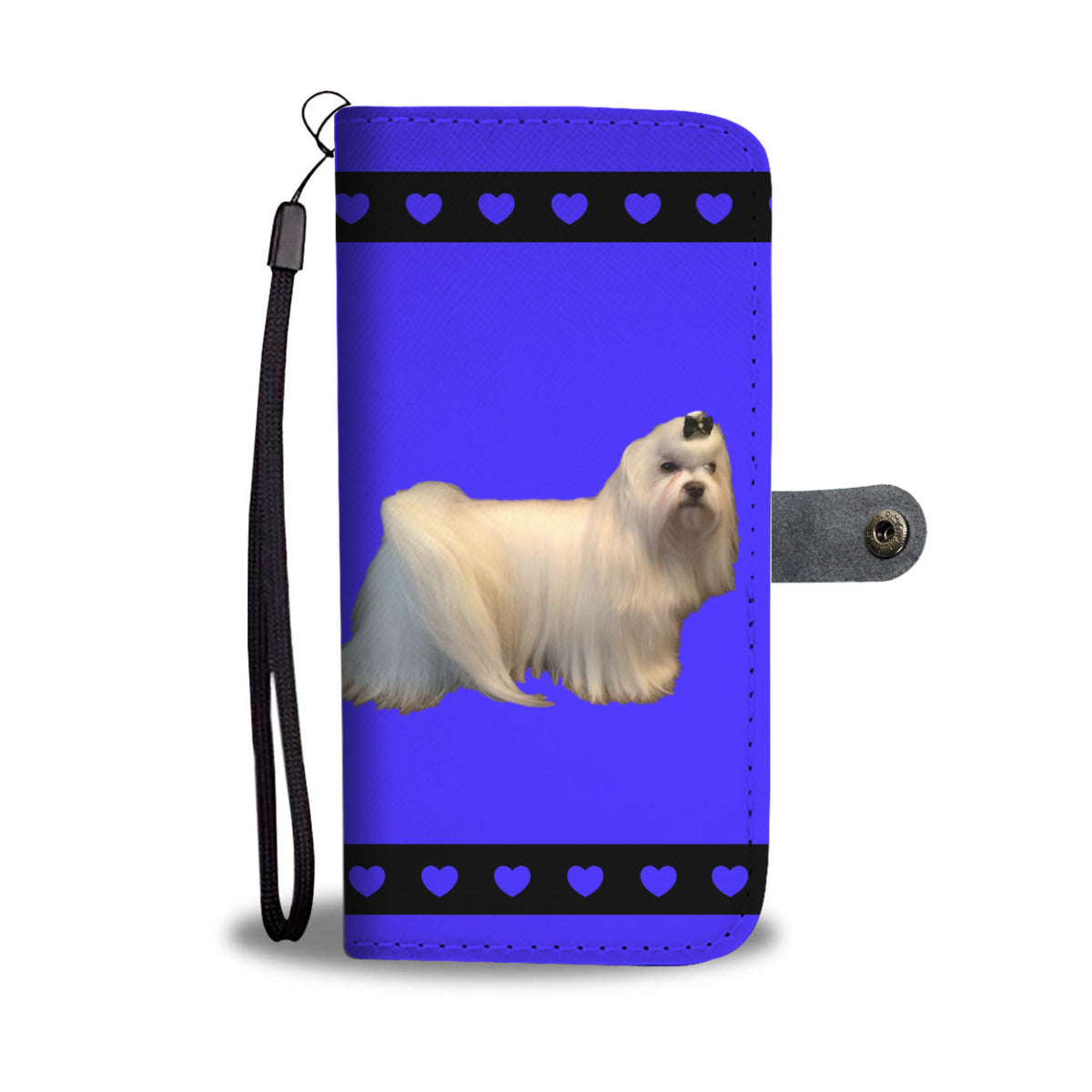 Maltese Phone Case Wallet - Long Hair