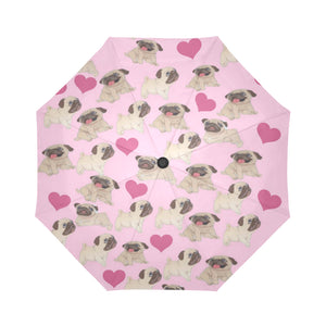 Pug Heart Automatic Umbrella