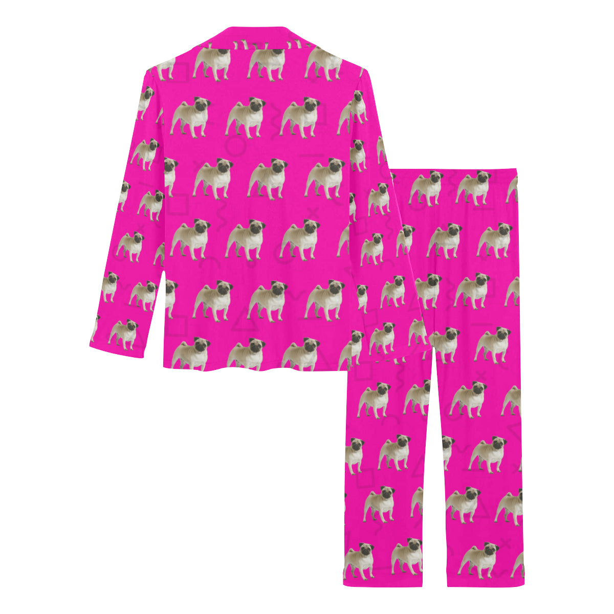 2 Piece Pug Long PJ Set