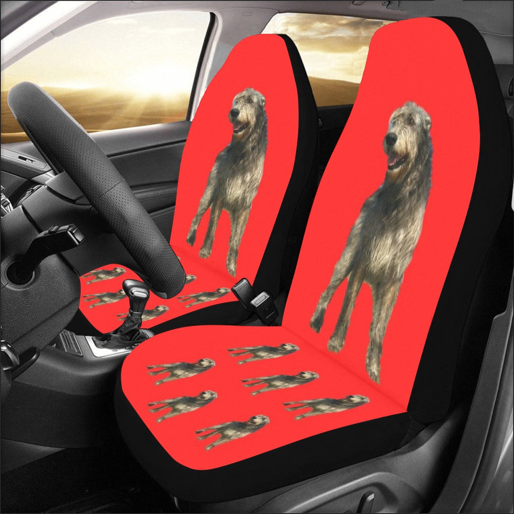Irish Wolfhound Car Seat Covers (Set of 2) - Red