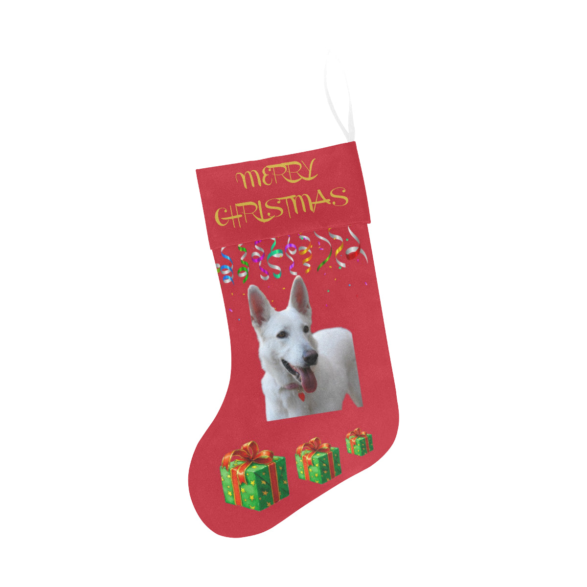 White German Shepherd Christmas Stocking