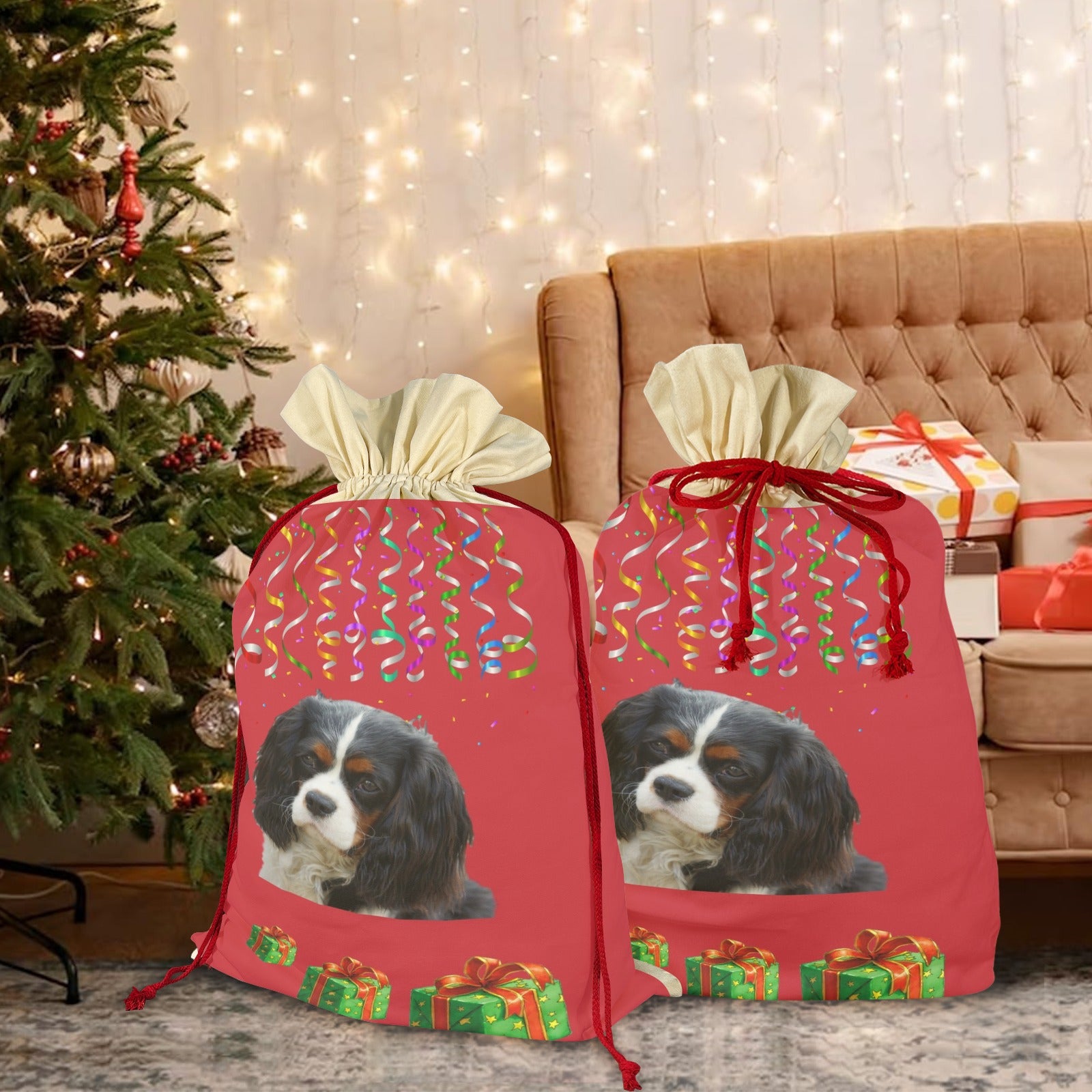 Tri Cavalier Holiday Drawstring Bag