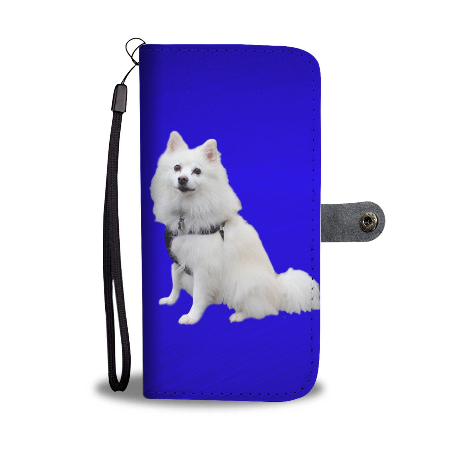 American Eskimo Phone Case Wallet - Royal Blue