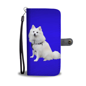 American Eskimo Phone Case Wallet - Royal Blue
