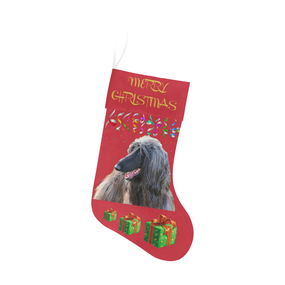 Afghan Hound Christmas Stocking