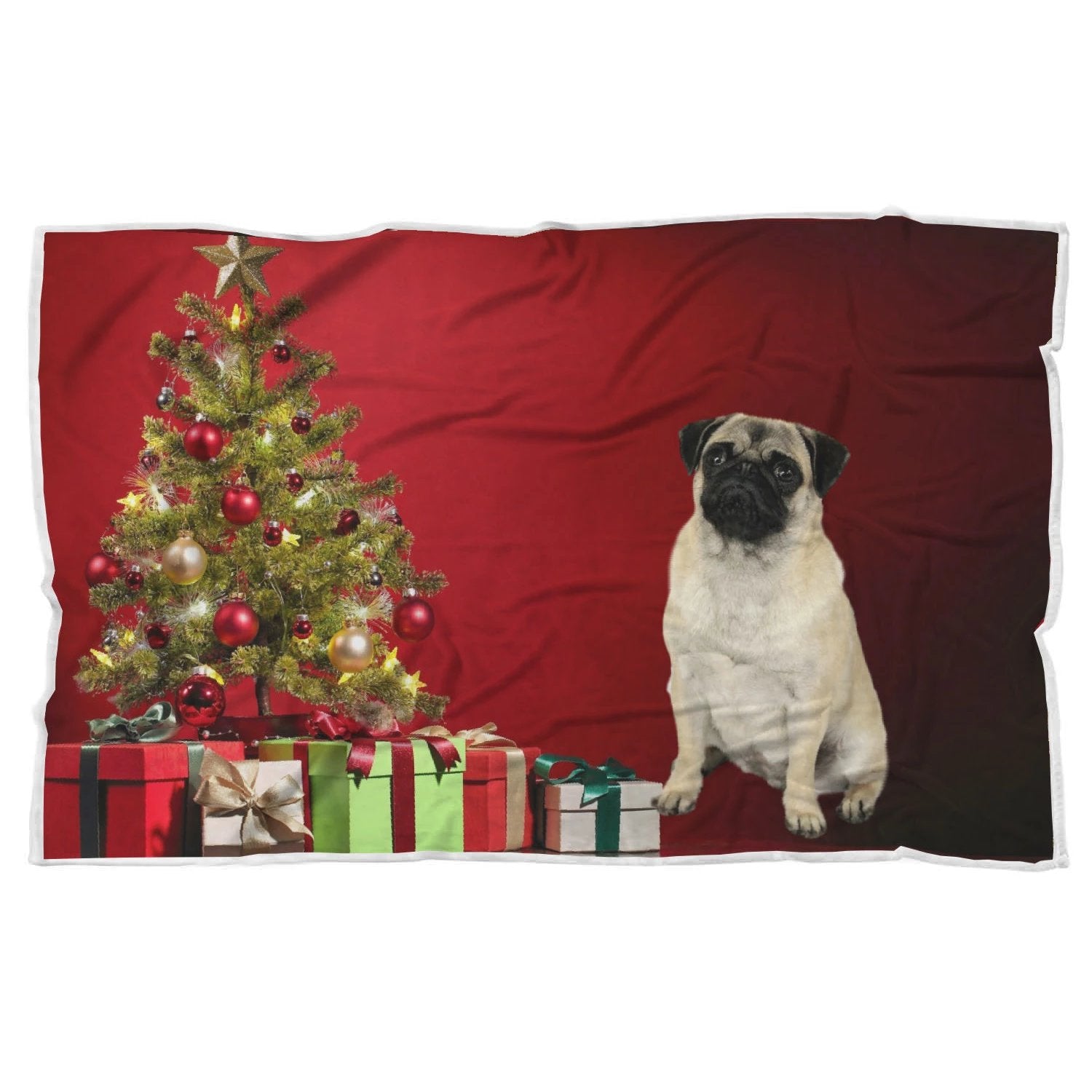Pug Christmas Blanket