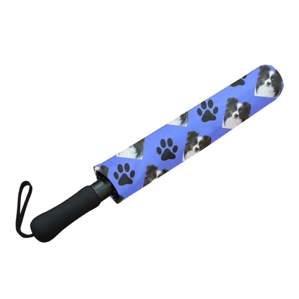 Papillon & Paws Umbrella - Black & White Papillon