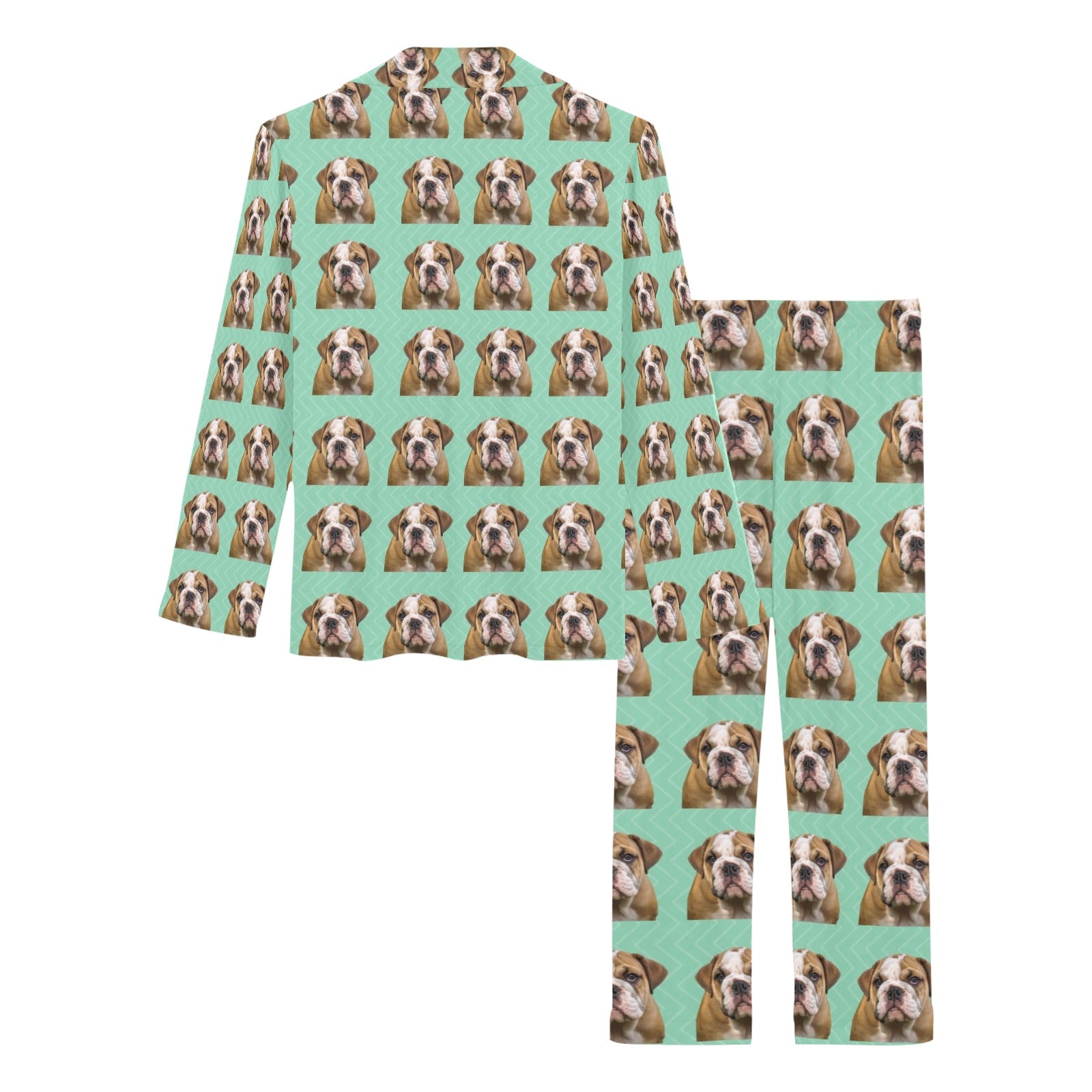 2 PIece English Bulldog Long PJ Set