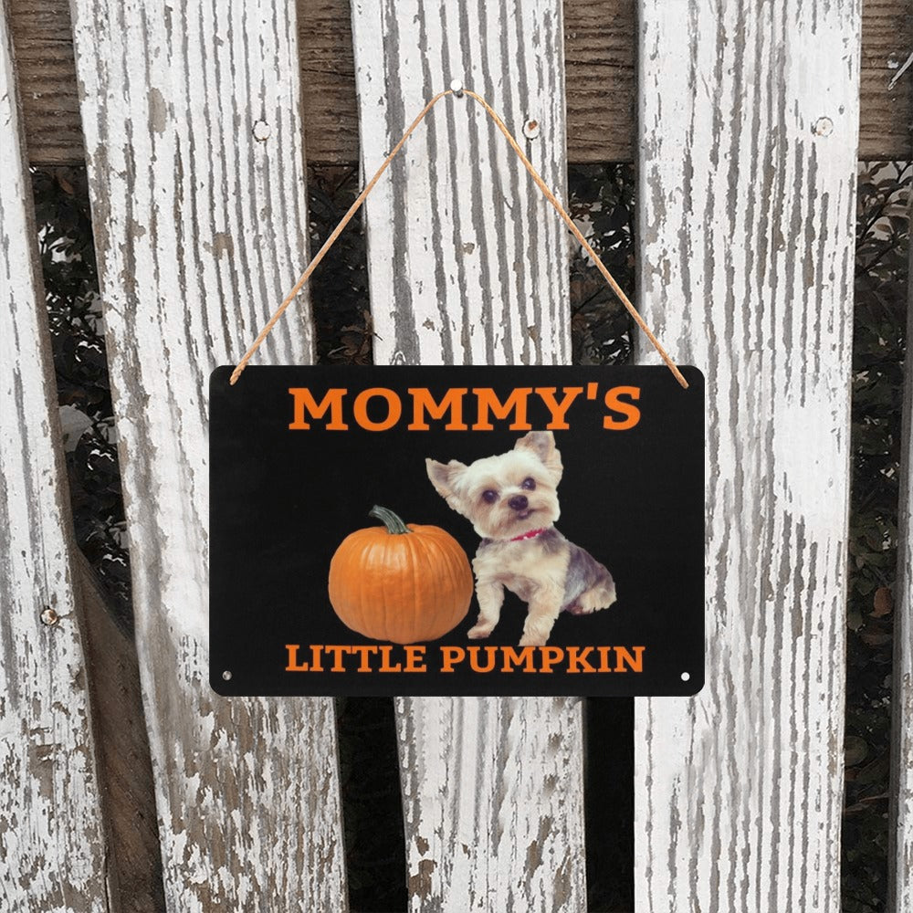 Mommy&#39;s Little Pumpkin Yorkie Metal Print