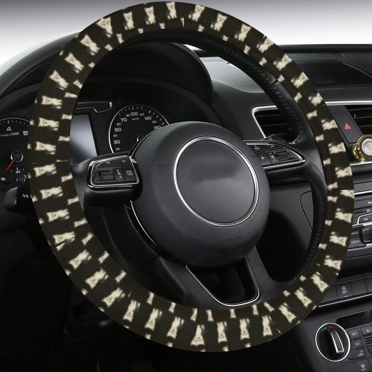 Yorkie Steering Wheel Cover - Cartoon