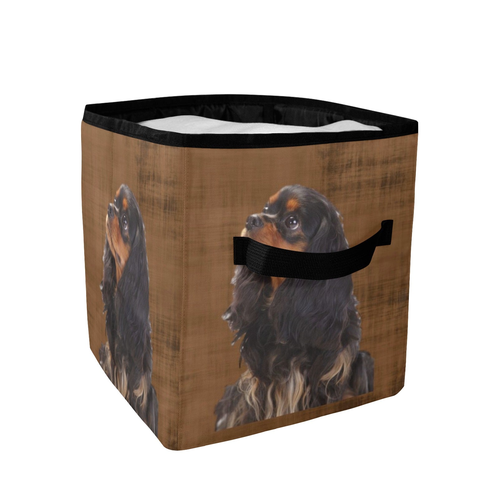 Cavalier King Charles Spaniel Storage Basket - Black & Tan