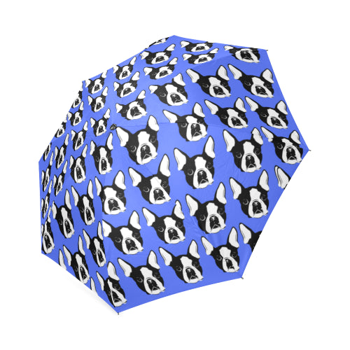 Boston Terrier Umbrella 2 - Blue