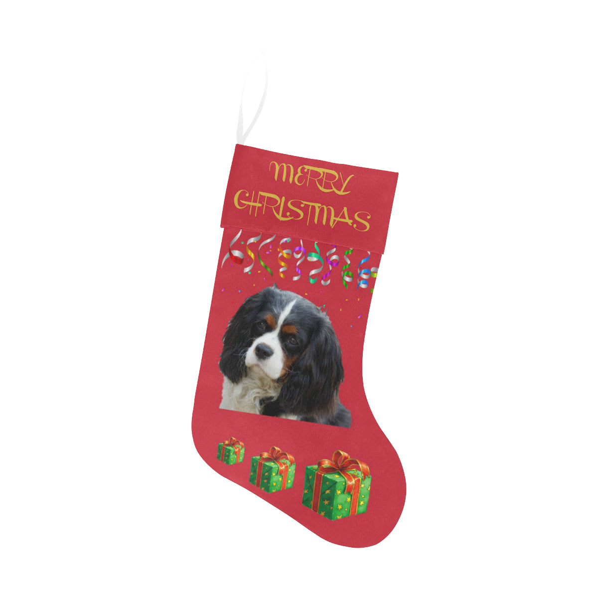 Cavalier King Charles Spaniel Christmas Stocking - Tri