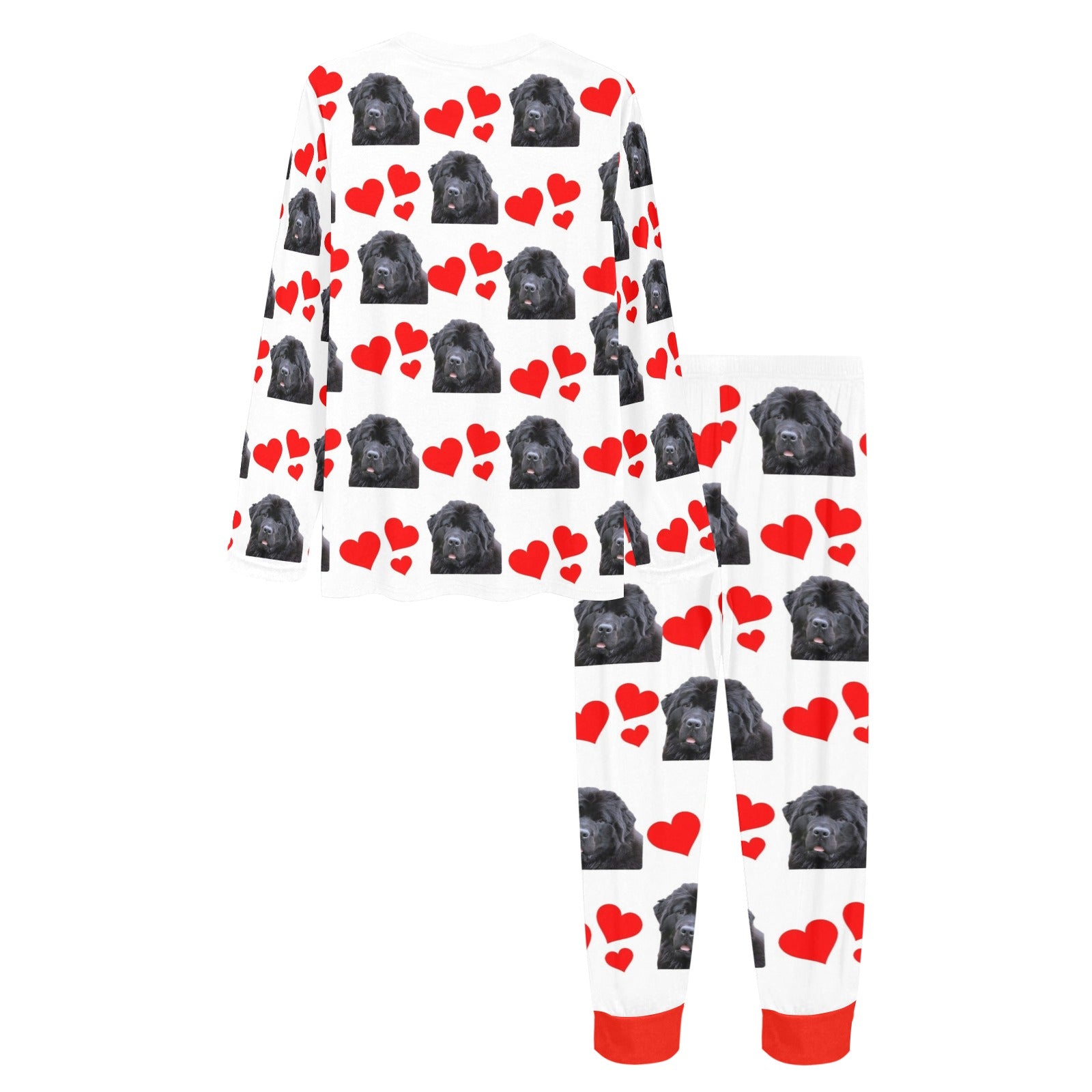 2 Piece Newfoundland Hearts Long Tee Pajama Set