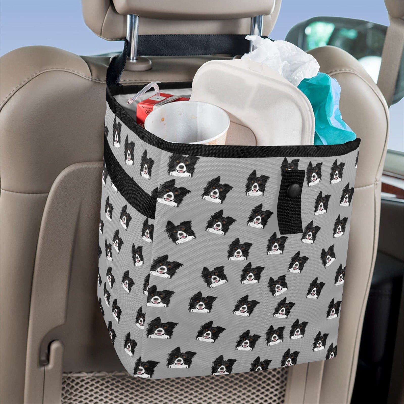 Border Collie Car Trash Bag