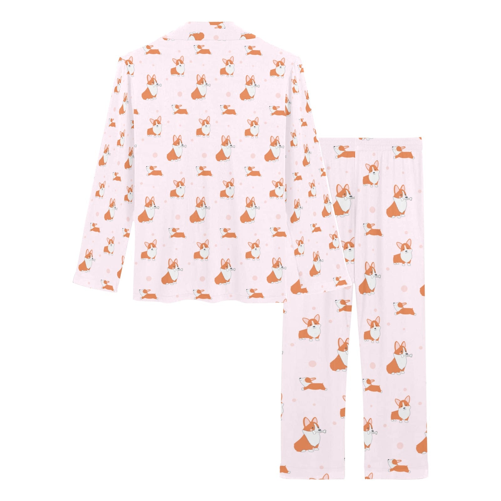 2 Piece Corgi Long PJ Set - Cartoon