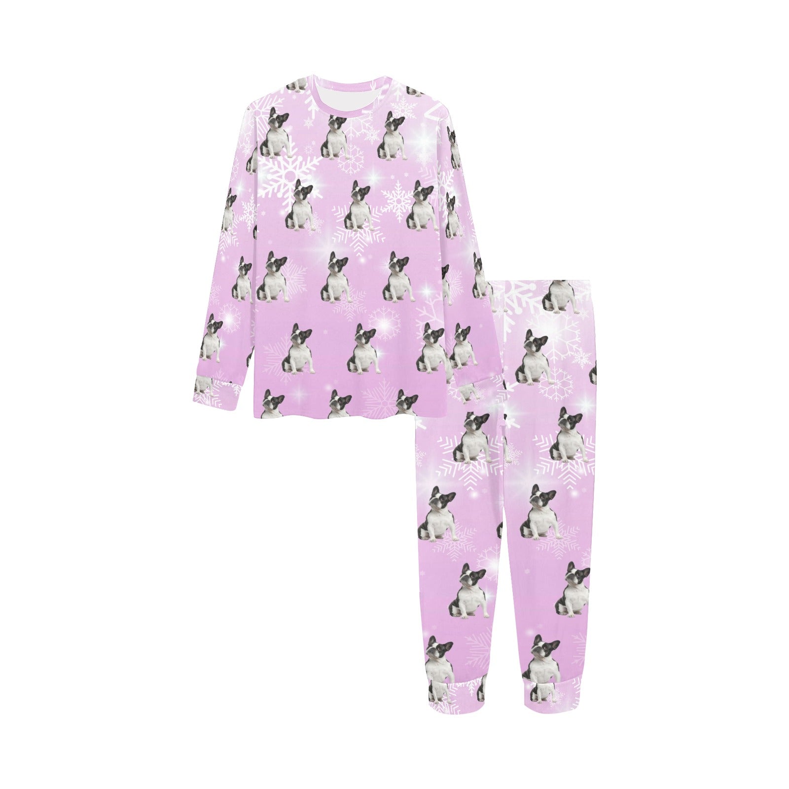 2 Piece French Bulldog Children's Pajama Set - Holiday