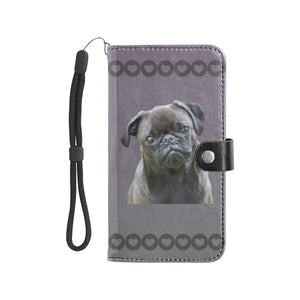 Pug Phone Case Wallet - Black Pug 55