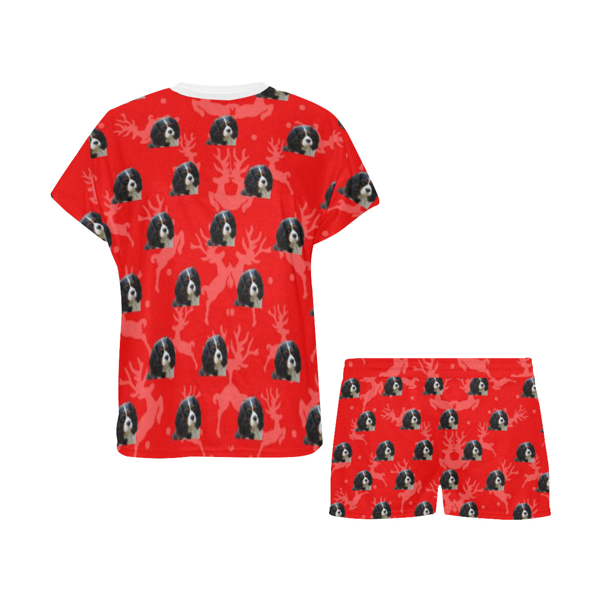 2 Piece Cavalier King Charles Spaniel PJ Set - Tri Holiday