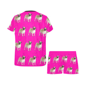 2 Piece Pug PJ Set - Pink