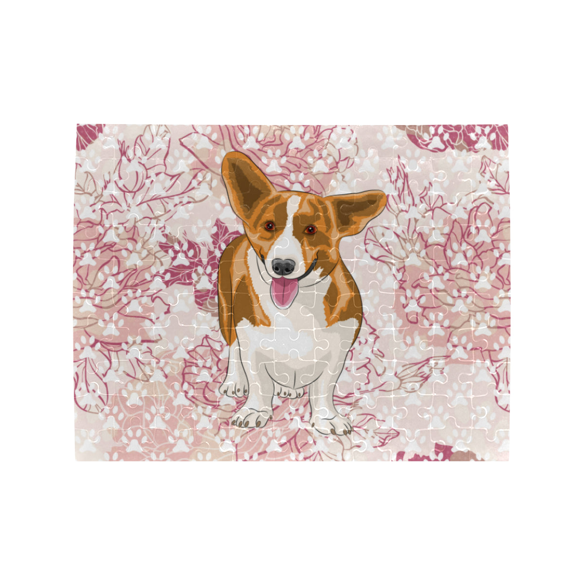 Corgi Jigsaw Puzzle - Floral 110 pcs